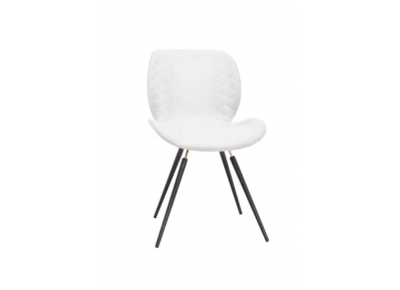 Bellini Modern Living Sean Dining Chair in White - Set of Two - Front Side Angle