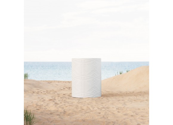 Azzurro Living Zuma Side Table With Bone Concrete Frame And Bone Concrete - Lifestyle