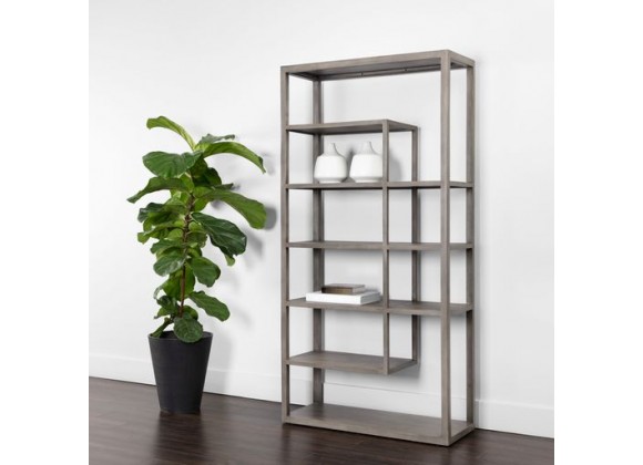 Sunpan Kenzie Bookcase in Grey - Lifestyle