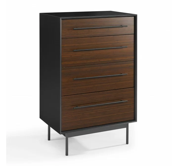 Greenington Park Avenue 4 Drawer High Chest Ruby - Front Side Angle