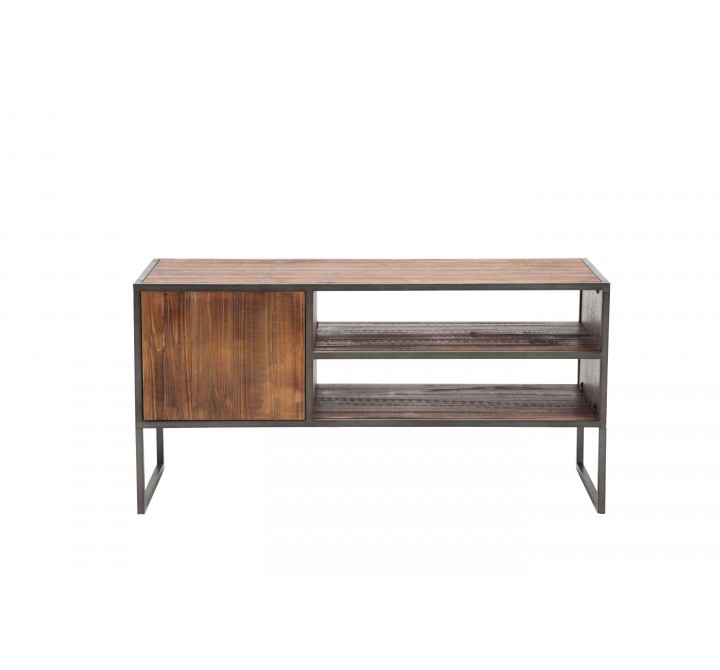 Crawford and Burke Westby Natural Wood and Metal 48" TV Stand, Frontview