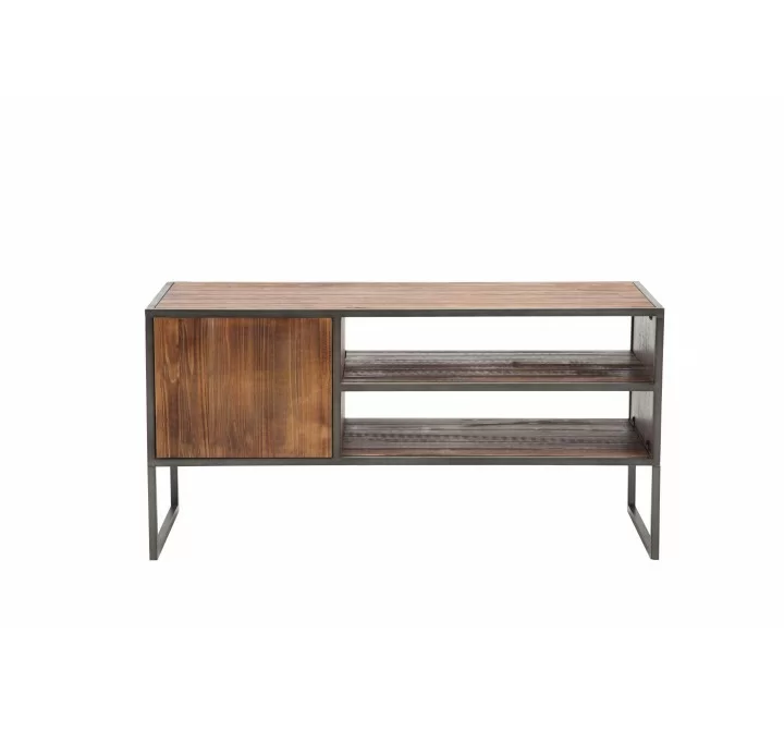 Crawford and Burke Westby Natural Wood and Metal 48" TV Stand, Frontview