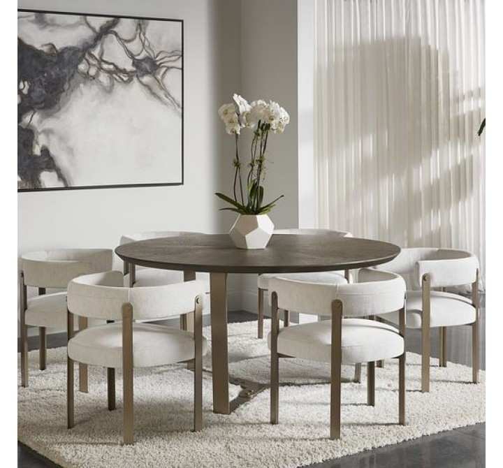 Sunpan Mae Dining Armchair - Ernst Sandstone / Ernst Silverstone - Lifestyle
