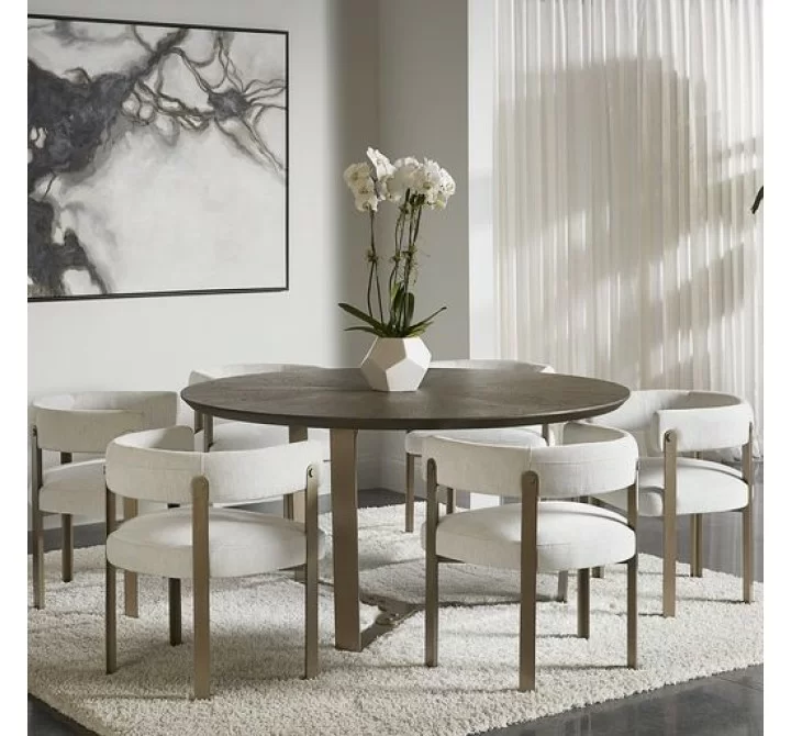 Sunpan Mae Dining Armchair - Ernst Sandstone / Ernst Silverstone - Lifestyle