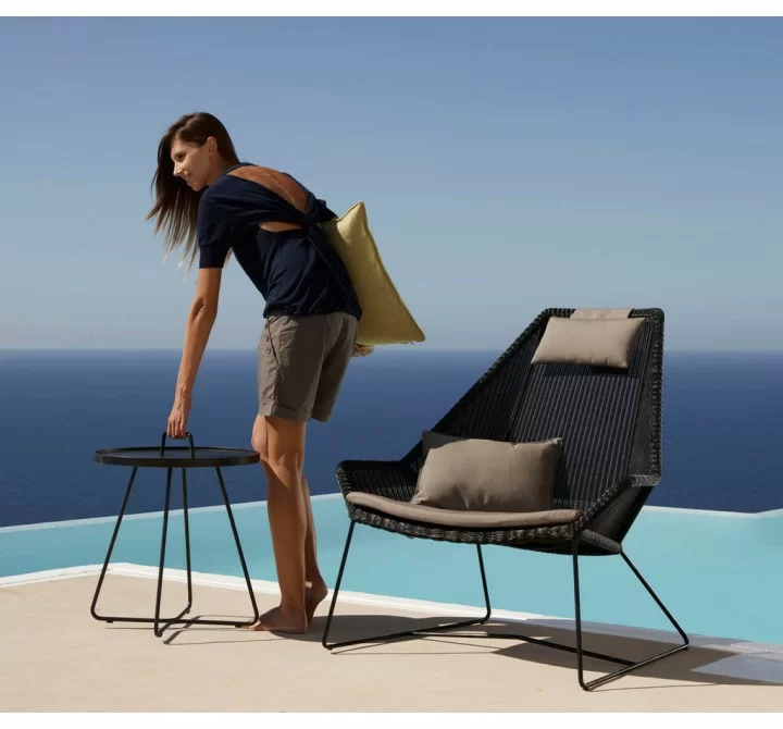 Cane-Line-Breeze-Highback-Chair Black Pool View