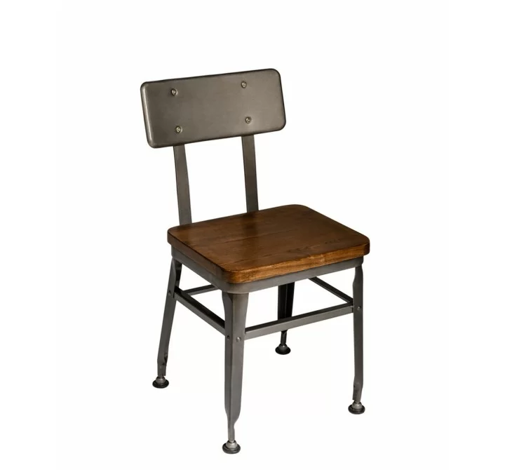 Lincoln Metal Back Side Chair With Steel Frame - Clear Coat Finish