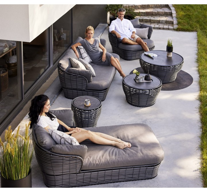Cane-line Basket 2-seater sofa, incl. AirTouch Cushions - Graphite
