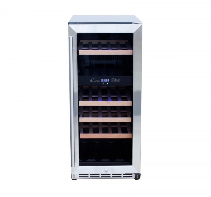 TrueFlame 15" Outdoor Rated Dual Zone Wine Cooler - Front Door Closed