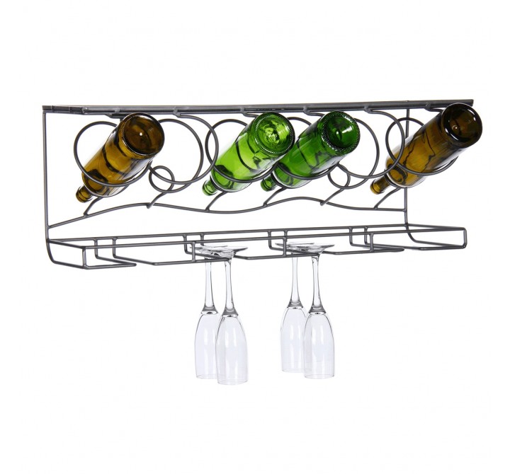 Oenophilia Wine Bar Wall Rack - With Bottles