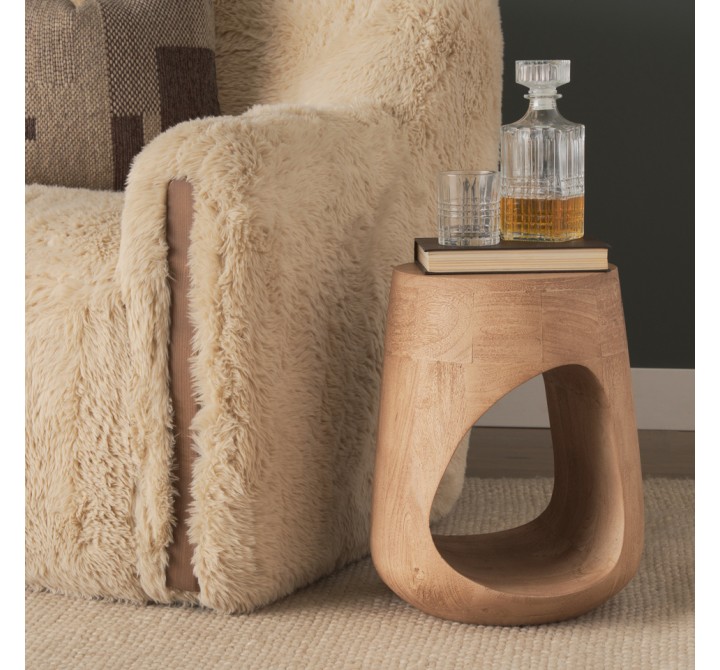 Mercana Cove Light Brown Sculptural Open Side Table