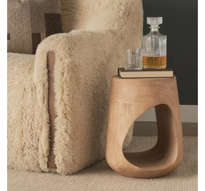 Mercana Cove Light Brown Sculptural Open Side Table