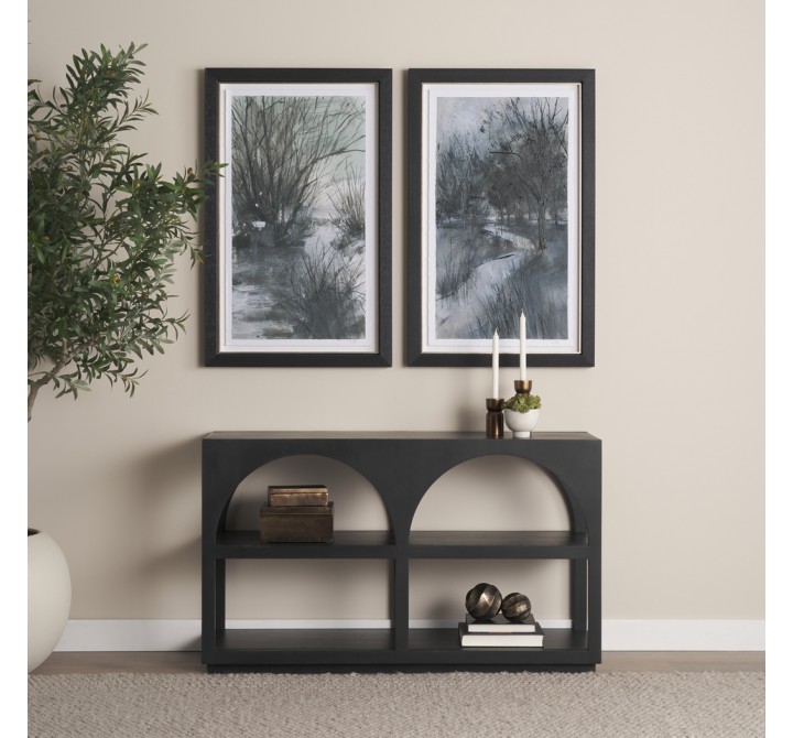 Mercana Bela Small Matte Black Arched Console Table