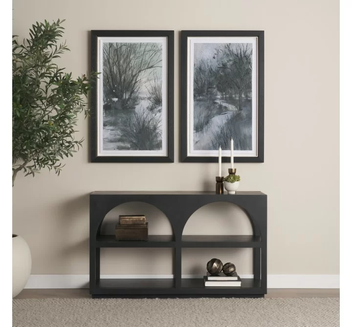 Mercana Bela Small Matte Black Arched Console Table