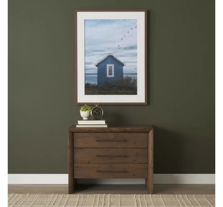 Mercana Belford 3-Drawer Dark Brown Oak Wood Closed Nightstand