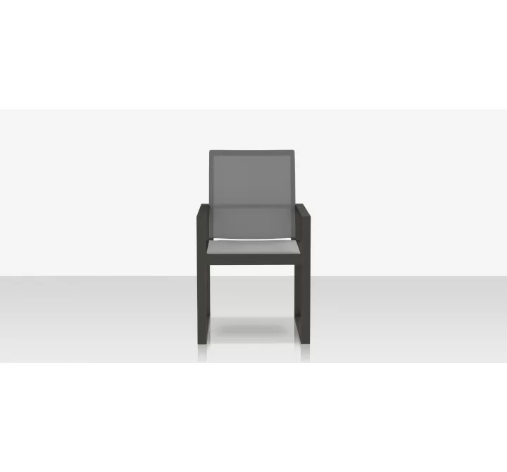 Source Furniture Iconic Aluminum Sling Highback Dining Arm Chair 