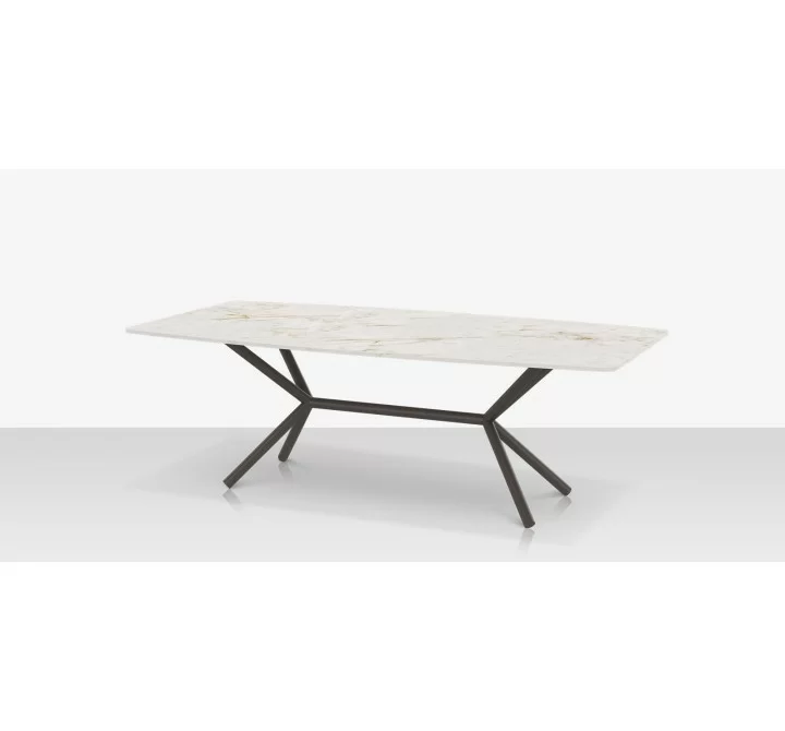 DecoScapes Oliver Emerald Rimless Porcelain Dining Table - Large - Angled View