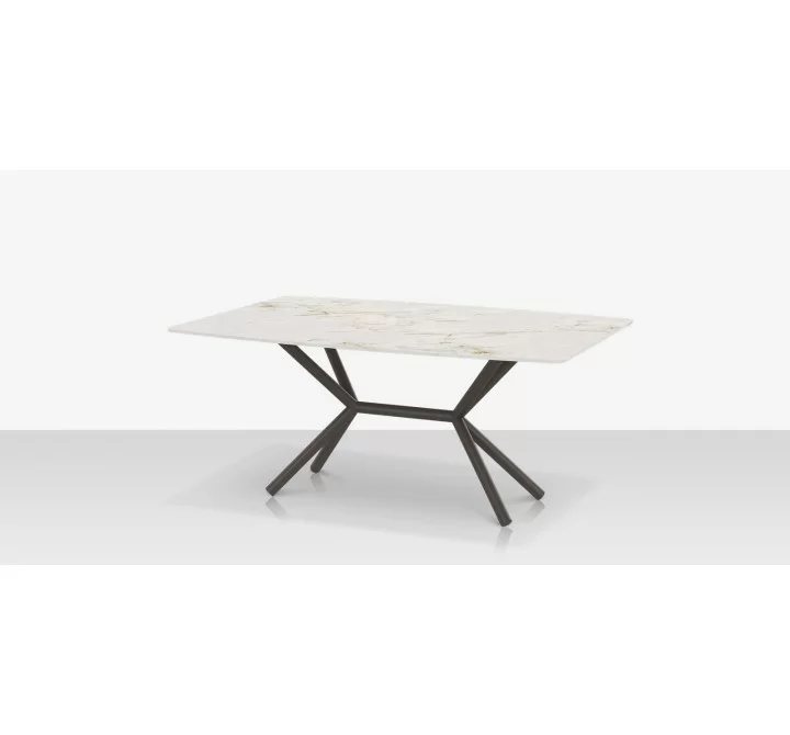 DecoScapes Oliver Emerald Rimless Porcelain Dining Table - Medium - Angled