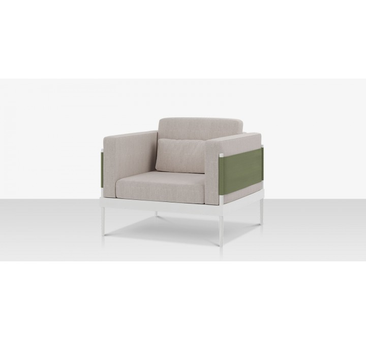 DecoScapes Oliver Club Chair - Angled with Pillow