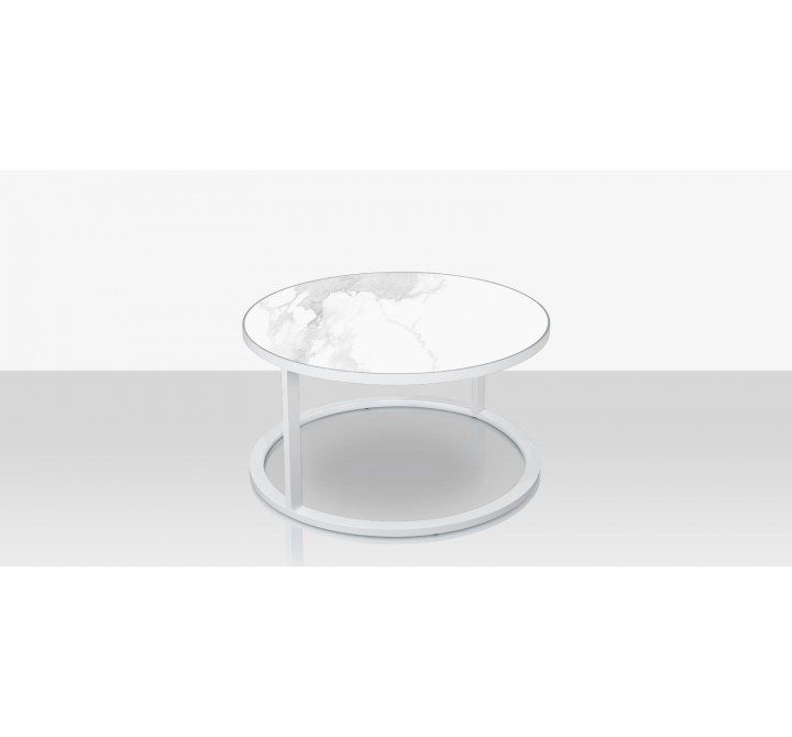 Source Furniture Iconic Aluminum 30'' Wide Round Nesting Table