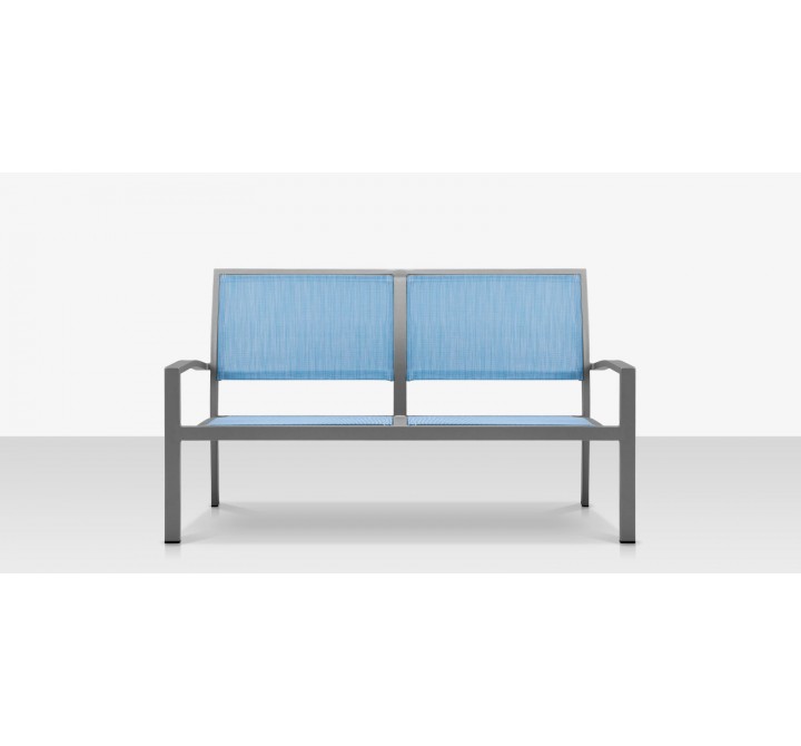 Source Furniture Fusion Aluminum Sling Loveseat front view