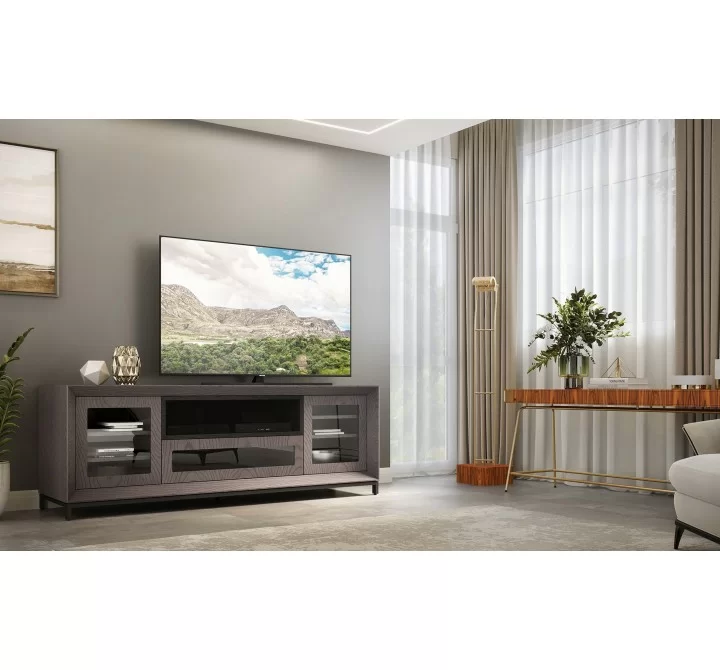 Furnitech 2 Drawer Mid - Century Modern Rolling File Pedestal with a Honey finish over American Oak Veneers - Lifestyle
