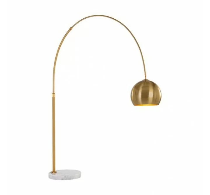 Sunpan Vern Floor Lamp Black / Brass - Front Angle