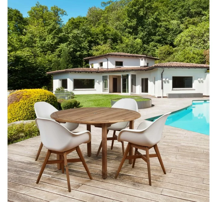 Amazonia Charlotte Deluxe 5 Piece Round Patio Dining Set