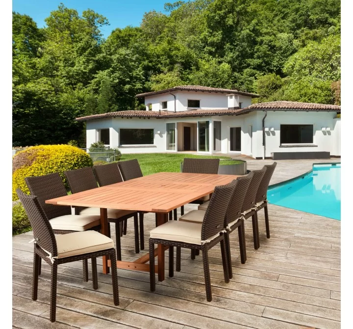 Amazonia Damian 11 Piece Rectangular Patio Dining Set - Lifestyle
