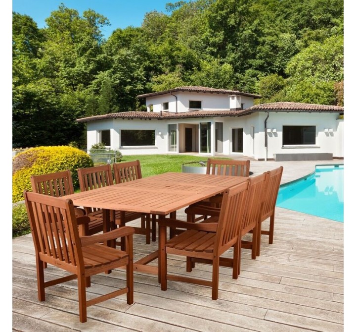 Amazonia Bristol 9 Piece Rectangular Patio Dining Set