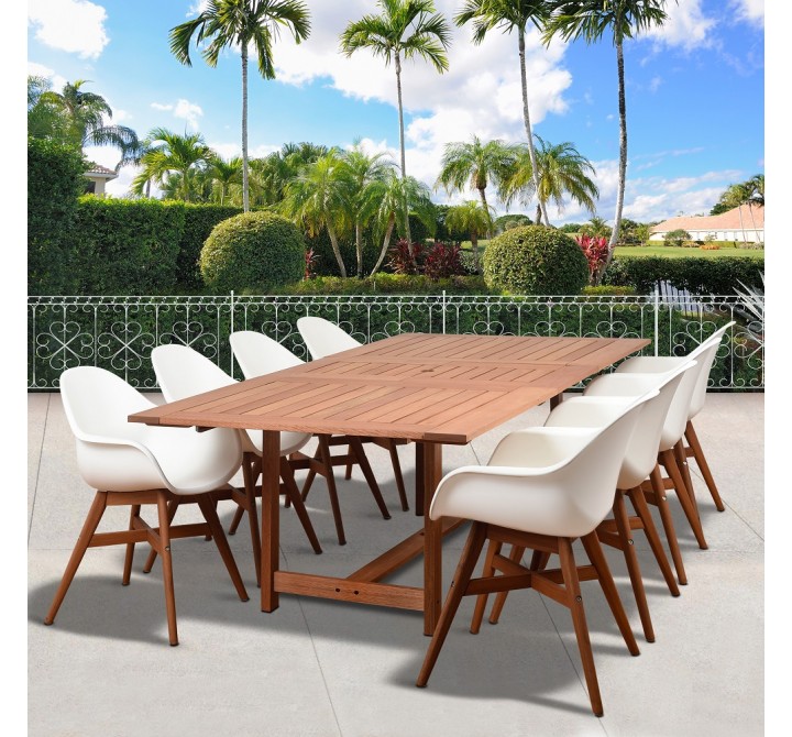 Amazonia Charlotte Deluxe 9 Piece Rectangular Patio Dining Set