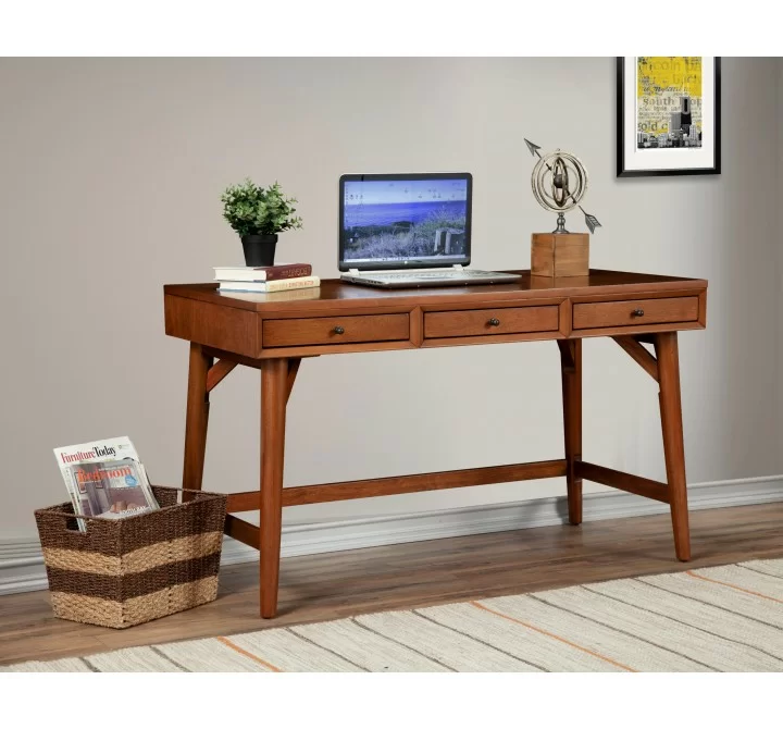 Alpine Furniture Flynn Large Desk, Acorn - Lifestyle