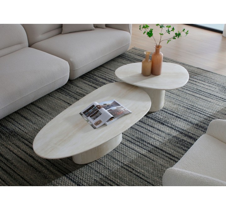 Petra Coffee Table in Beige- Lifestyle 1