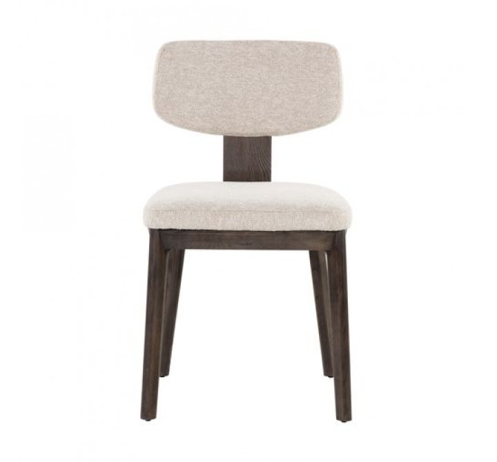 Sunpan Ricket Dining Chair Dark Brown - Dove Cream - Front Angle
