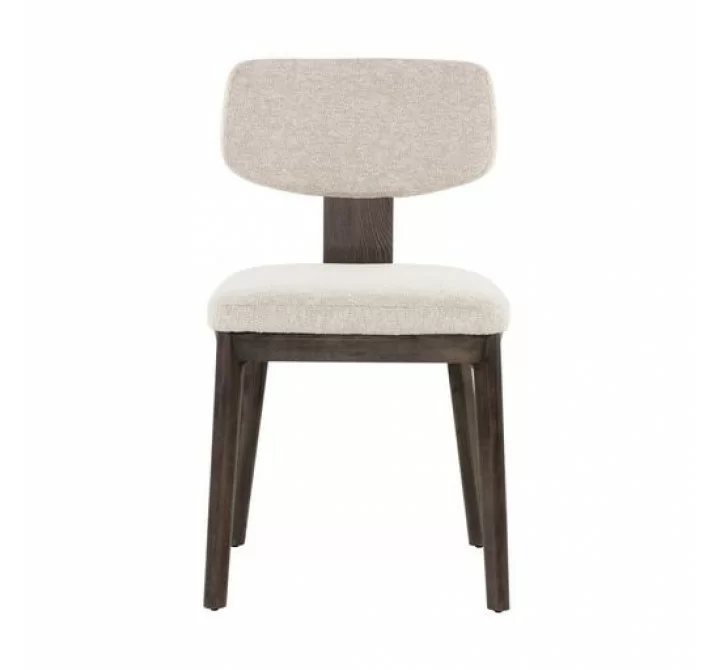 Sunpan Ricket Dining Chair Dark Brown - Dove Cream - Front Angle