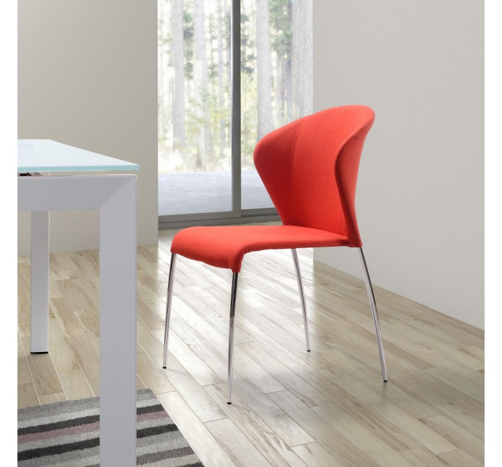 Zuo Modern Oulu Dining Chair in Tangerine - Lifestyle