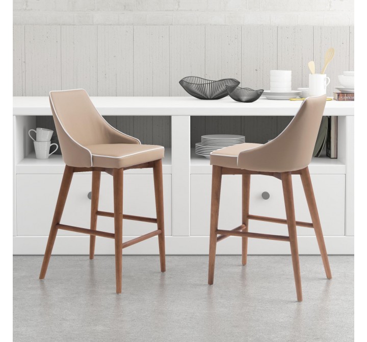 Zuo Modern Moor Counter Stool in Beige - Lifestyle