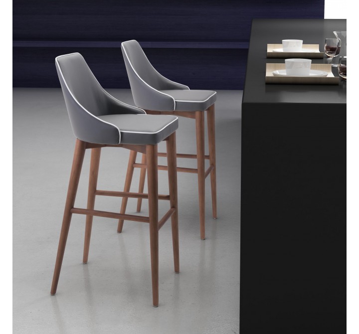 Zuo Modern Moor Barstool in Dark Gray - Lifestyle