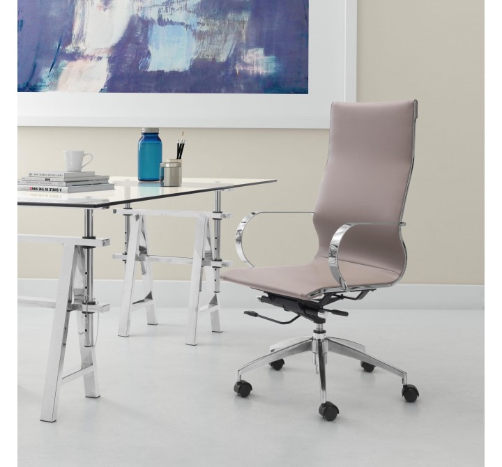 Zuo Modern Glider High Back Office Chair Taupe - Lifestyle