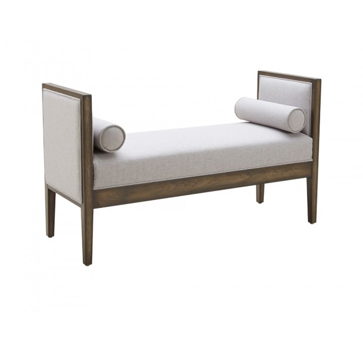 SUNPAN Pietro Bench - Silver Linen, Frontview