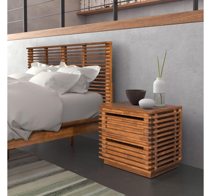 Zuo Modern Linea End Table in Walnut - Lifestyle