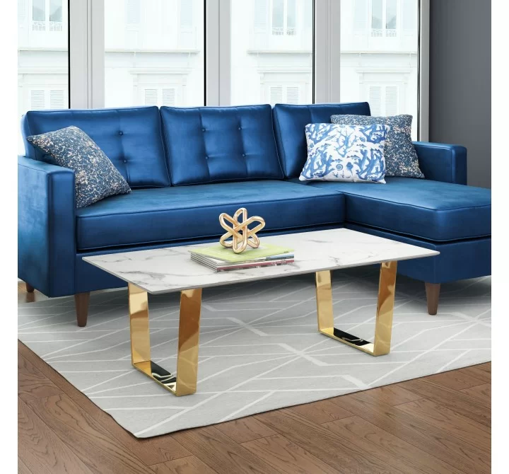 Zuo Modern Atlas Coffee Table White And Gold - Lifesytle 3