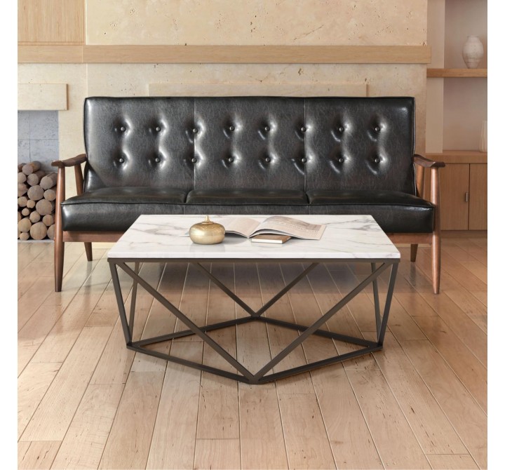 Zuo Modern Tintern Coffee Table White and Antique Bronze - Lifestyle