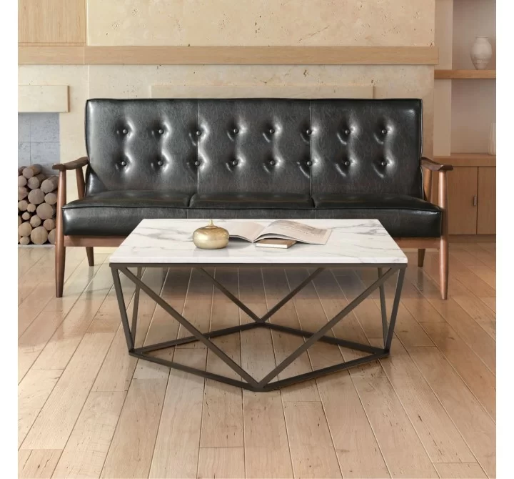 Zuo Modern Tintern Coffee Table White and Antique Bronze - Lifestyle