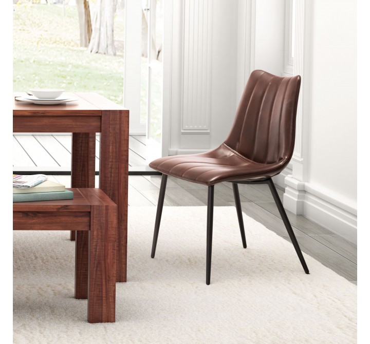 Zuo Modern Norwich Dining Chair in Brown - Lifestyle