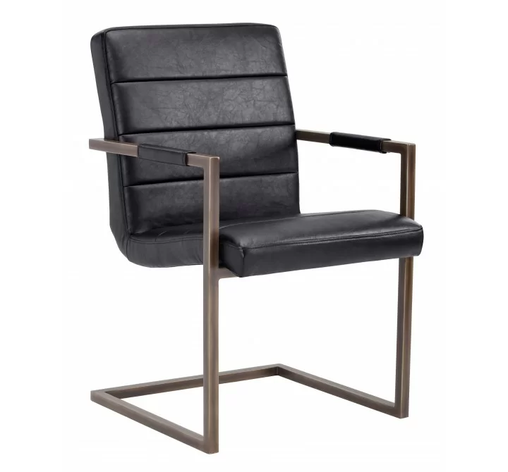 SUNPAN Jafar Dining Armchair - Vintage Black - Angled