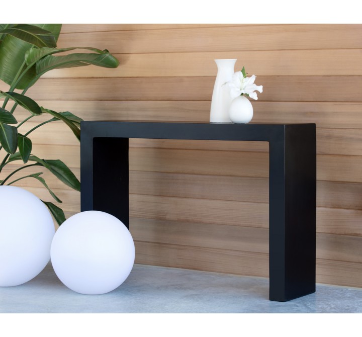 Axle Console Table - Concrete - Black - Lifestyle