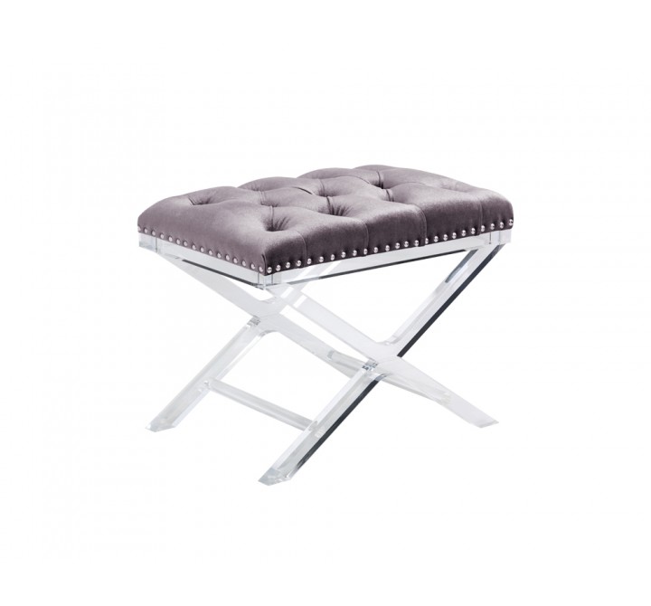Sunpan Allura Stool in Light Grey - Angled