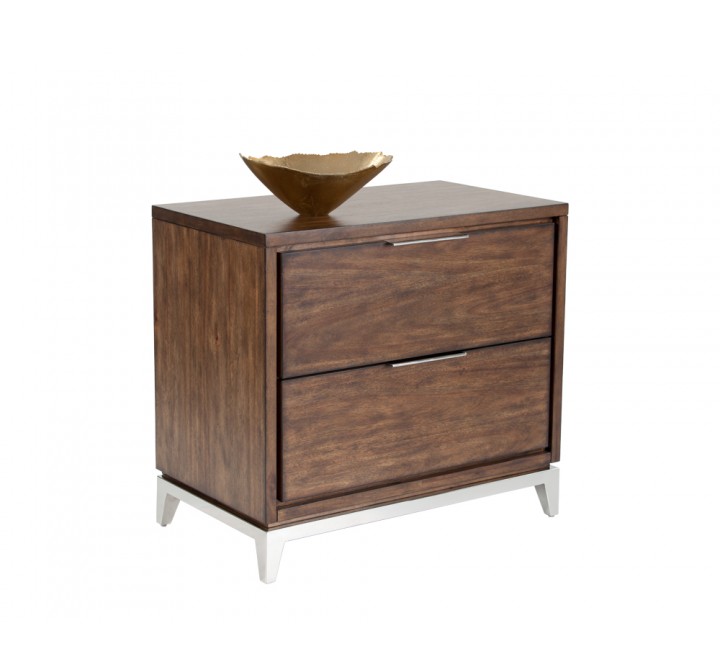 Sunpan Miriam Nightstand - With Decor