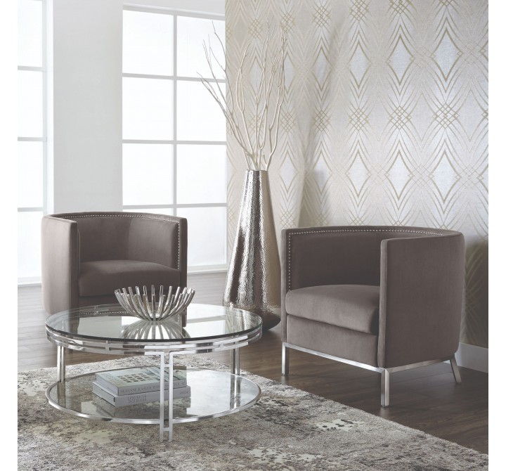 Sunpan Andros Coffee Table - Stainless Steel - Lifestyle