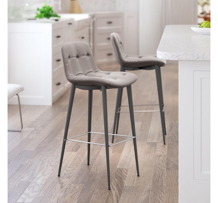 Zuo Modern Tangiers Barstool in Taupe - Lifestyle